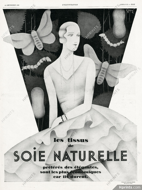 Soie Naturelle 1929 Art Deco Grejt