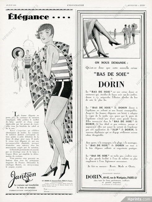 Jantzen (Swimwear) & Bas de soie Dorin 1929