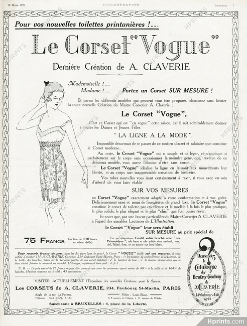 Claverie 1922 Corset Vogue