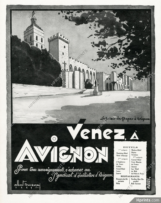 Avignon 1929 Palais des Papes, Albert Duvernay