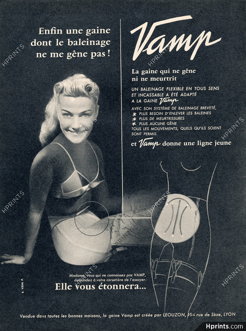 VAMP (Lingerie) Leouzon 1956 Pantie Girdle, Brassiere