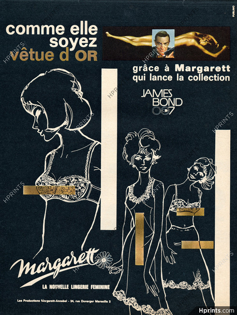 Margarett (Lingerie) 1965 Brassiere, Nightgown, James Bond