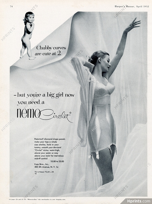 1959 women's Hollywood Vassarette girdle bra the French line vintage  fashion ad