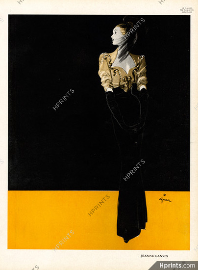 Jeanne Lanvin 1946 Evening Gown René Gruau