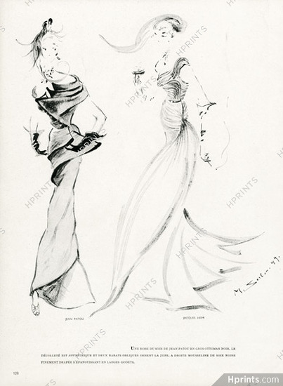 Jean Patou & Jacques Heim 1949 Evening Dress, Sorbon