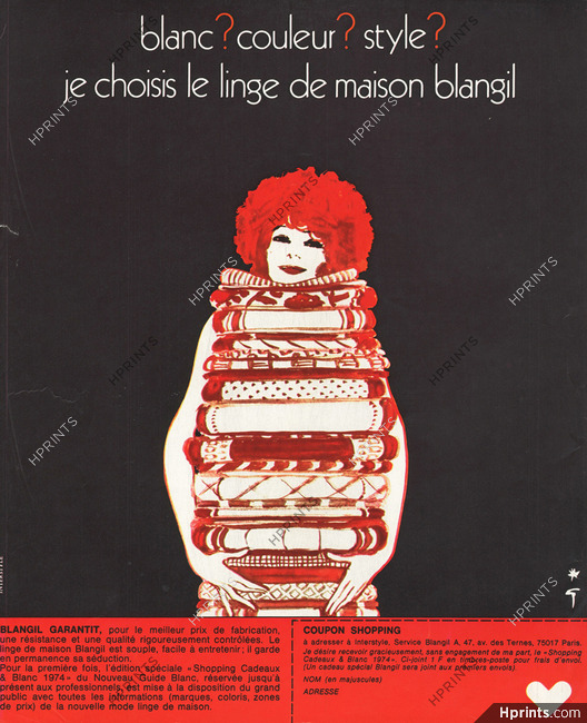 Blangil (Linens) 1973 René Gruau