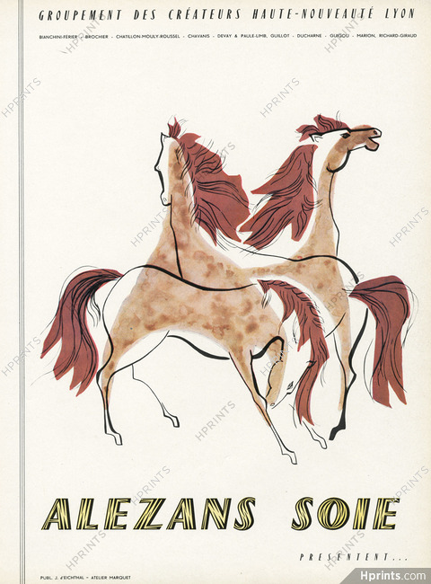 Alezans Soies (Fabric) 1956 Group Creators