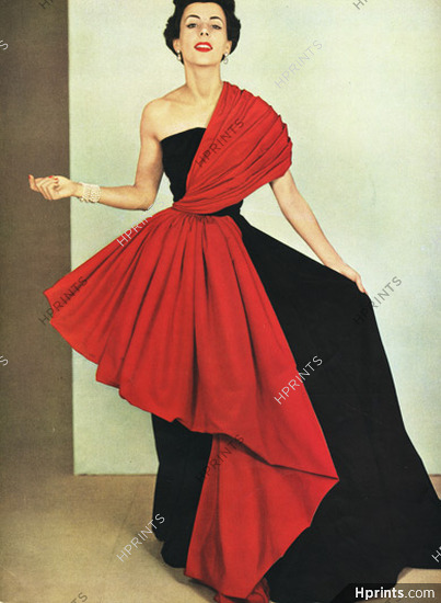 Grès (Germaine Krebs) 1950 Evening Gown, Bianchini Férier, Philippe Pottier