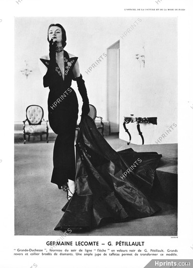 Germaine Lecomte 1950 Fourreau du soir, Pétillault, Photo Skilford
