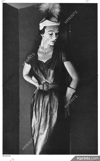 Worth 1950 Reflets métalliques, Evening Dress, Photo Pottier