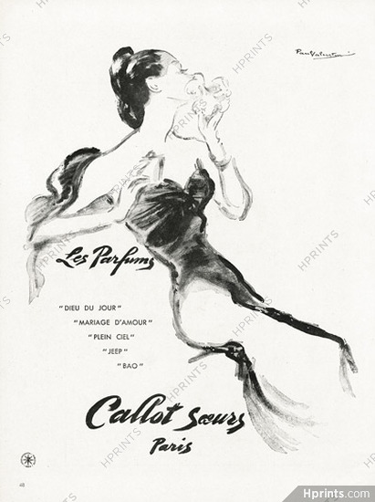 Callot Soeurs (Perfumes) 1946 Les Parfums, Paul Valentin