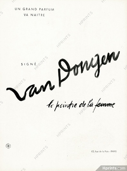 Kees Van Dongen 1946 First Perfume, Le Peintre de la Femme