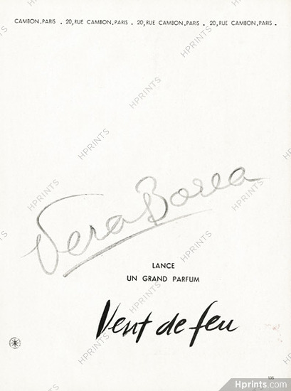 Véra Boréa (Perfumes) 1946 Vent de Feu
