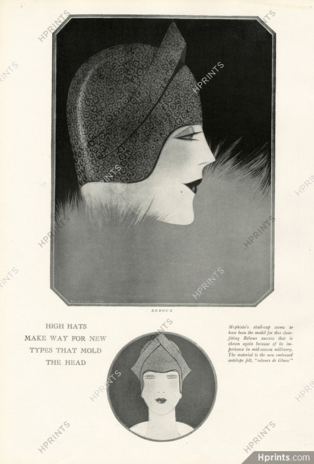 Caroline Reboux 1927 skull-cap Velvet, Reynaldo Luza