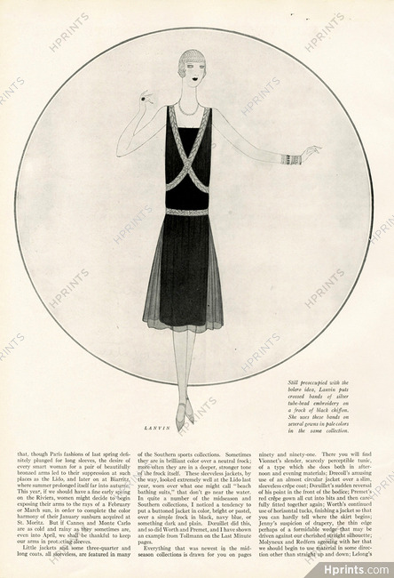 Jeanne Lanvin 1927 Black Chiffon Evening Dress, Reynaldo Luza