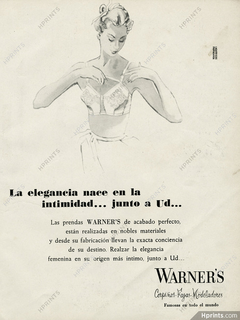Warner's (Lingerie) 1955 Bra, Spanish advert, Lagarrigue Propaganda