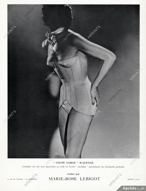 Marie-Rose Lebigot 1950 "Coupe Gorge" d'Alwynn, Combiné du soir