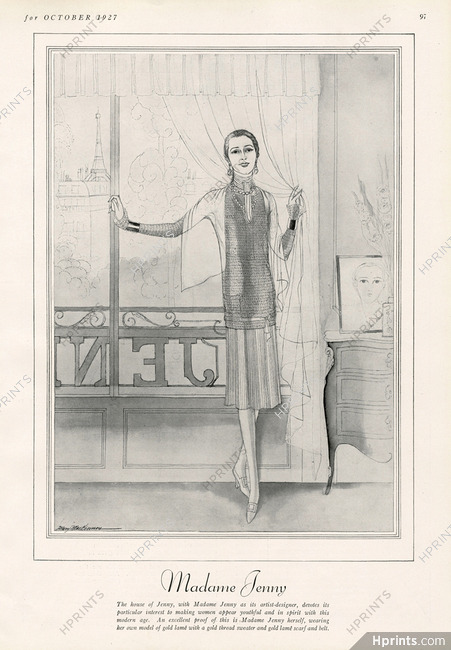 Madame Jenny (in her house) 1927 gold lamé sweater, Mary Mac Kinnon