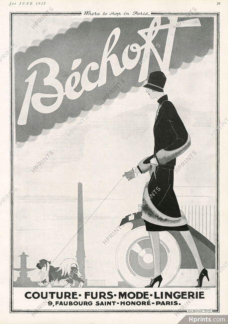 Emile Bechoff (Couture) 1927 Jean Pagès, Pekingese Dog, Place de la Concorde
