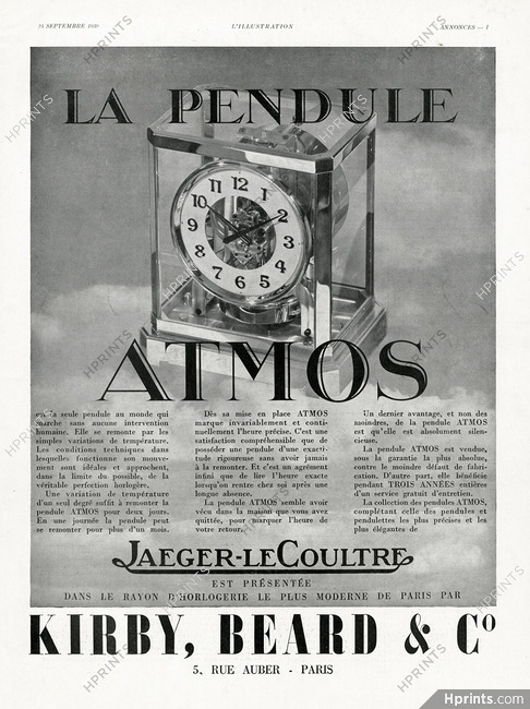 Atmos 1939 Pendule Jaeger-Lecoultre
