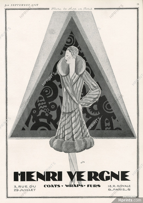 Henri Vergne 1927 Pierre Simon, Fur Coat