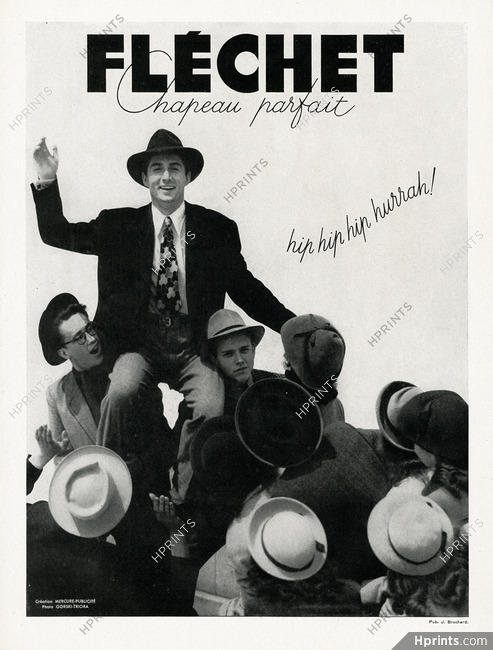 Fléchet (Men's Hats) 1948 Photo Gorski-Triora — Advertisement