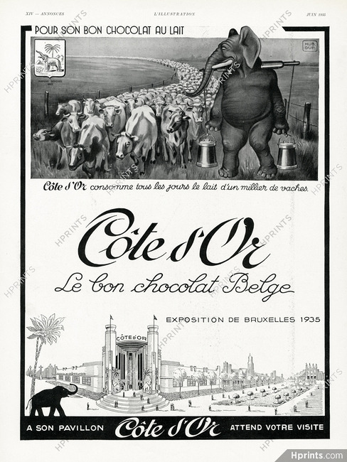 Côte d'Or (Chocolates) 1935 Hub. Dup.