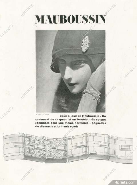 Mauboussin 1929 Bracelet, Hat clip, Art Deco
