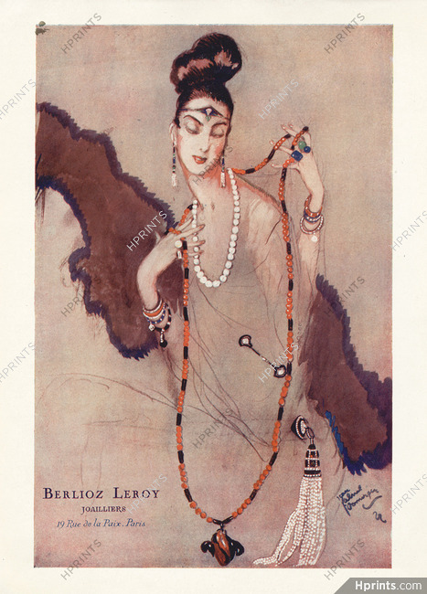 Berlioz Leroy (Jewels) 1923 Pearls Jewels, Jean-Gabriel Domergue