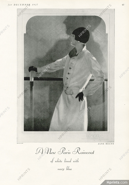 Jane Regny 1927 Raincoat, Photo Demeyer