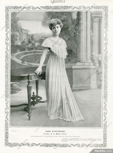 Paul Poiret 1906 Jeanne Bernou, Photo Ogereau, Housecoat