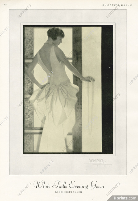 Louiseboulanger 1927 White Faille Evening Gown, Photo Demeyer