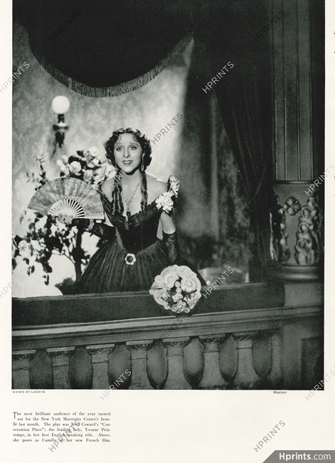 Jeanne Lanvin 1934 Evening Gown, Yvonne Printemps, Photo Harry Meerson