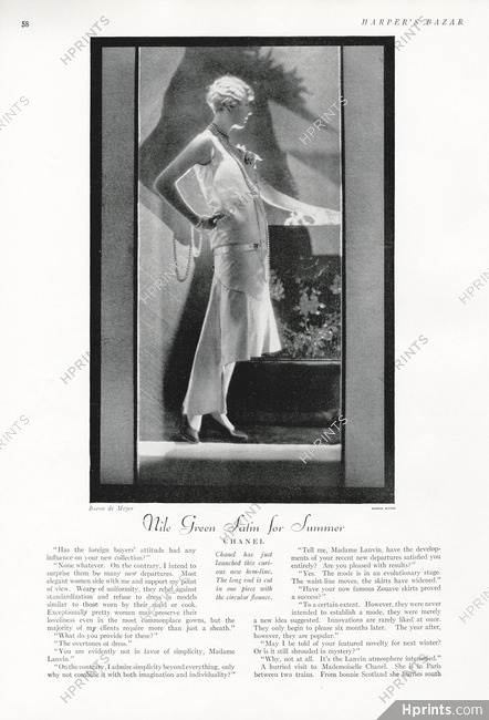 Chanel 1927 satin Summer Dress, Photo Demeyer