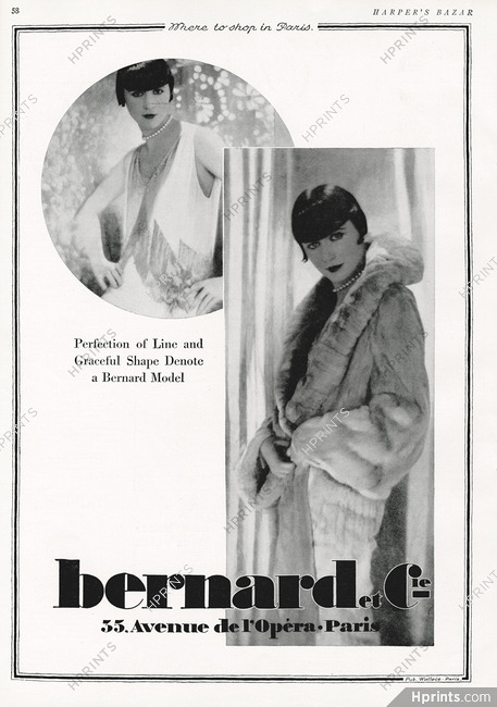 Bernard & Cie 1927 Evening Gown, Fur Coat