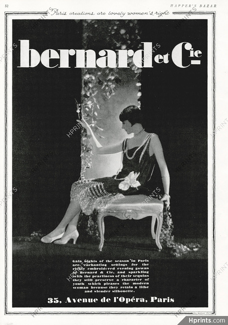 Bernard & Cie 1927 Evening Gown, sequins, Embroidery