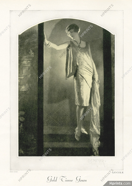 Lucile - Lady Duff Gordon 1927 gold tissue gown, Photo Demeyer