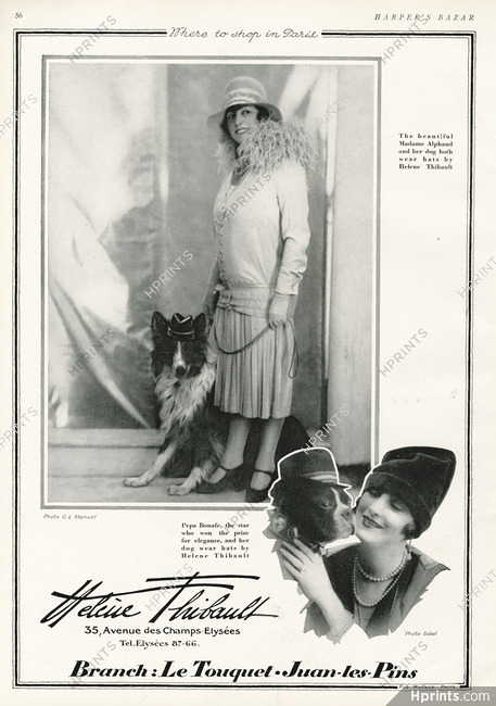 Hélène Thibault 1927 Mrs Alphaud, Pepa Bonafe, collie, bulldog, Photo Manuel Frères