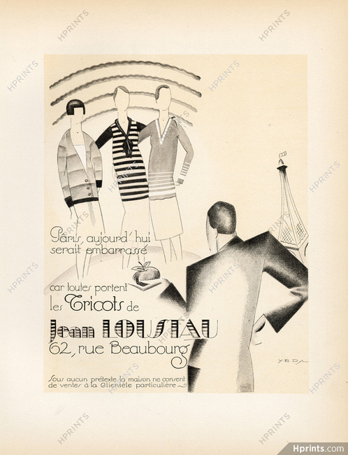 Jean Loustau (Clothing) 1928 Fashion Illustration, Lithograph PAN Paul Poiret, Yan Dyl, Art Deco Style