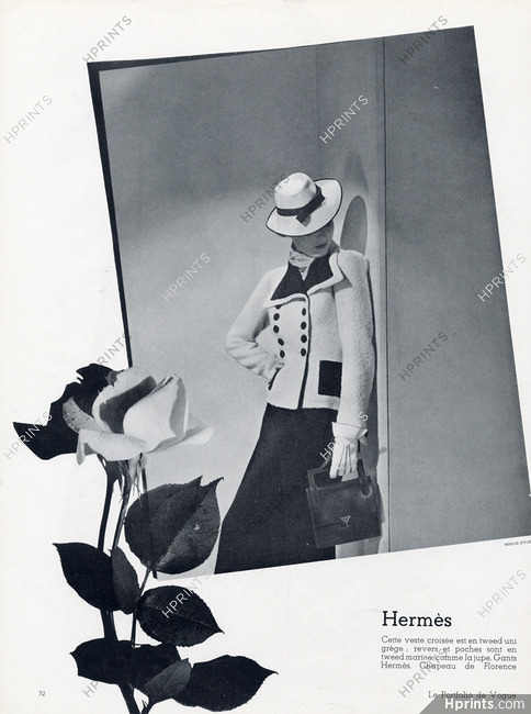 Hermès (Couture) 1937 Veste croisée en tweed, Florence (Hat)