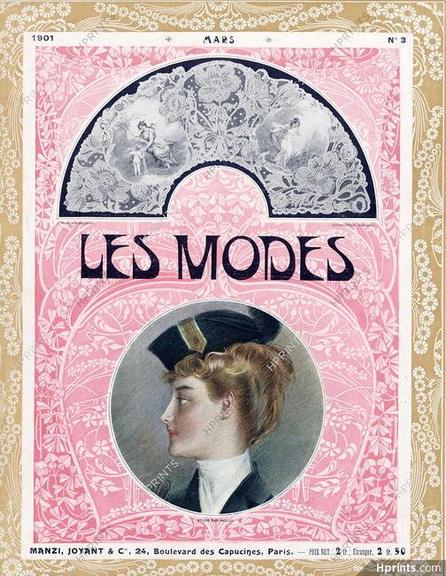 Paul-César Helleu 1901 Les Modes cover, Portrait, Duvelleroy