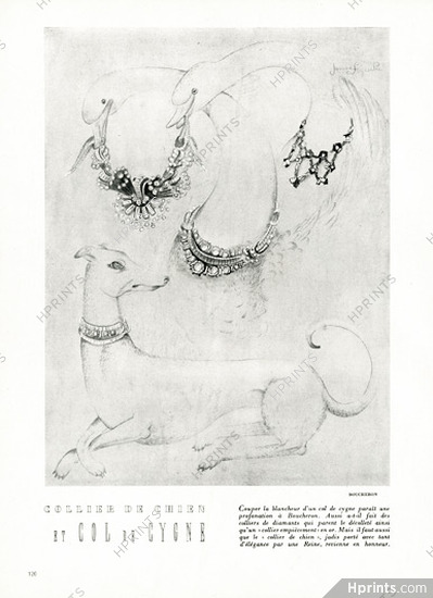 Boucheron 1948 Collier de Chien et Col de Cygne, Necklace Collar, Swan, Sighthound, Janine Fréjaville