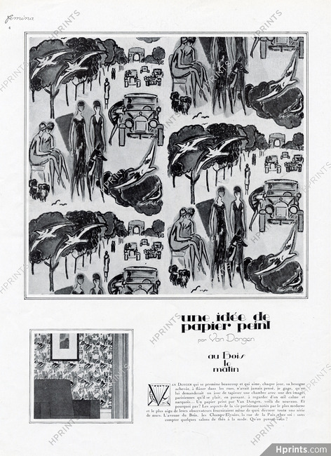 Une idée de papier peint : au Bois le matin, 1925 - Kees Van Dongen Wallpaper, Bois De Boulogne