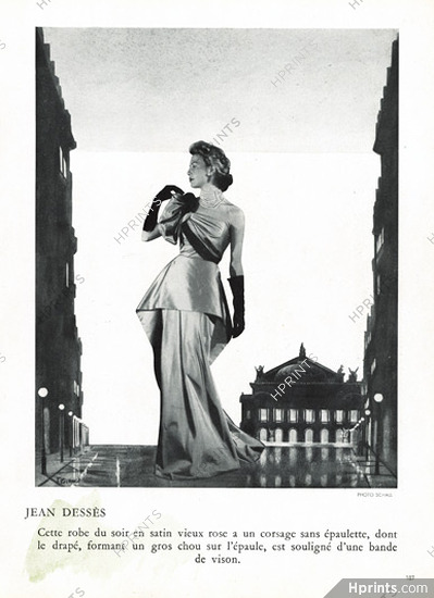 Jean Dessès 1948 Evening Gown, Photo Schall