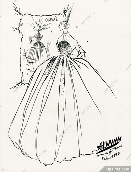 Alwynn (Couture) 1950 "Orphée" Evening Gown