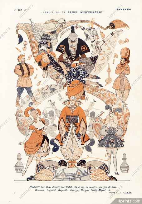 Aladin ou La Lampe Merveilleuse, 1919 - Armand Vallée Oriental, Rip, Bakst, Brasseur, Signoret, Reynolds, Dourga, Parysis, Pretty Myrtil