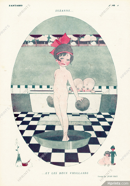 Jean Ray 1919 ''Suzanne'' Children Nude Bathroom