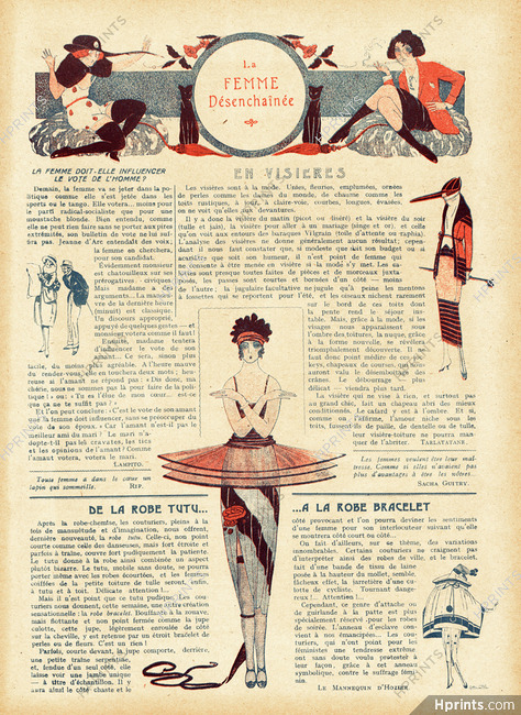 La Femme Désenchaînée, 1919 - Fashion satire, Yvon Vidal