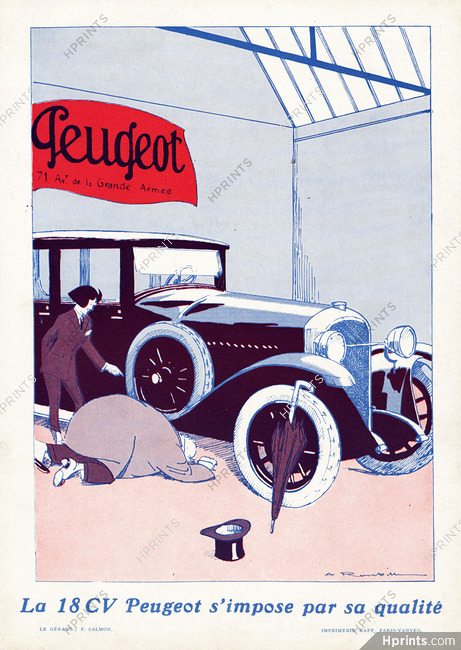 Auguste Roubille 1924 "La 18 CV" Peugeot (Cars)