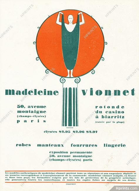 Madeleine Vionnet 1925 Label, Thayaht